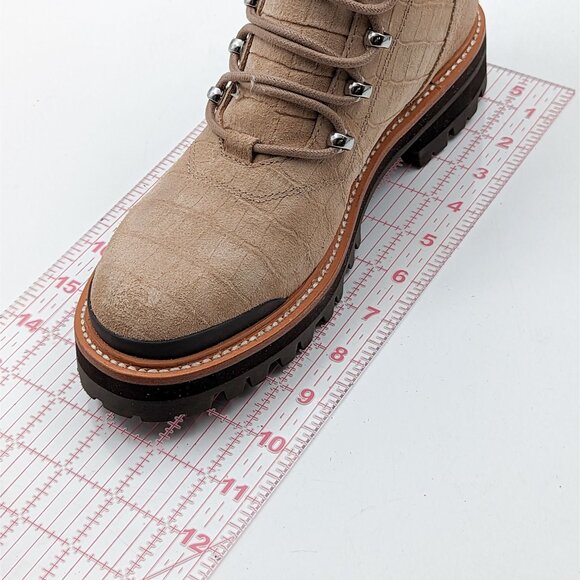 Marc Fisher Women Lizzie 2 Croc Print Lace-up Platform Cream Combat Boots Sz 8 - Picture 6 of 7